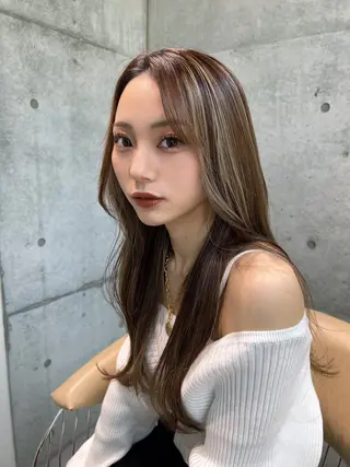 ロング 福岡縮毛矯正✨️ ストレート 向井和輝のヘアスタイル