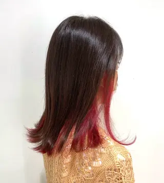 ミディアム カラー 壽真央 /ブリーチカラーのヘアスタイル