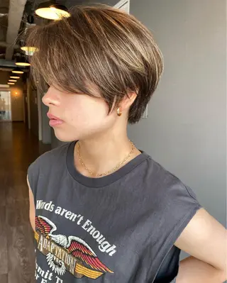 ショート カラー 似合わせカラーパーマ 🌿kitin米川のヘアスタイル