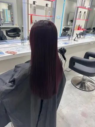 カラー 透けるやわらか艶髪♡ ナチュラルストレートのヘアスタイル