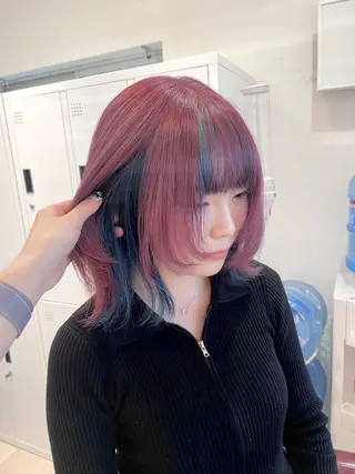 セミロング カラー レイヤー/ハイトーン ೀユイ🌙のヘアスタイル