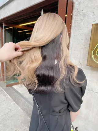 ロング カラー ヘアアレンジ メンズ キッズ 【ブリーチ】色落ち* お任せ🎀俊介のヘアスタイル