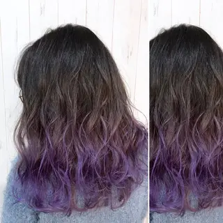 ミディアム カラー JuNブリーチに 縮毛矯正するプロのヘアスタイル