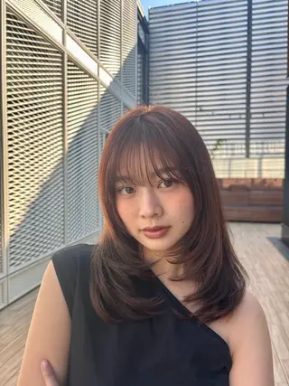 セミロング レイヤー×透明感 ヘアセット/ミサトのヘアスタイル