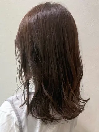 セミロング カラー 髪質改善縮毛矯正 💎TOMOのヘアスタイル