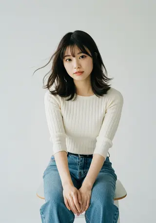 ミディアム 野中 麻衣のヘアスタイル