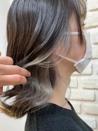 ミディアム カラー メンズパーマ 本多のヘアスタイル