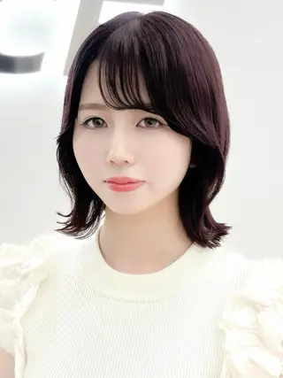 ミディアム カラー ヘアアレンジ 🤍盛れるボブ/ 縮毛矯正🤍ひかりのヘアスタイル