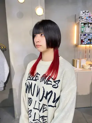 セミロング カラー qulim所属・前橋 姫奈のヘアスタイル