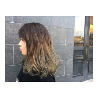 セミロング カラー otto滑川市 yukaのヘアスタイル