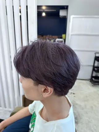 ミディアム カラー パーマ メンズ 椎木 琉聖のヘアスタイル