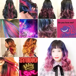 ロング カラー メンズ "PEPPU "所属・派手髪、ハイトーン ショートヘアShinのヘアスタイル