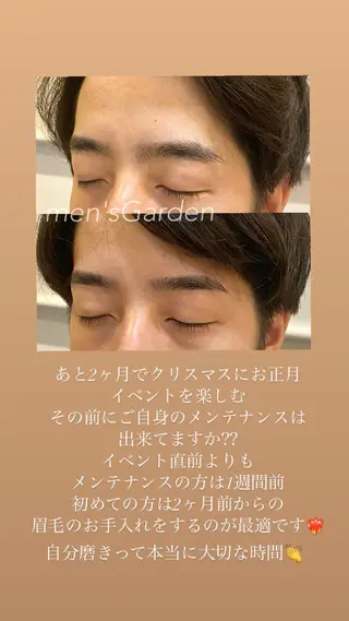 メンズ アイブロウ メンズガーデン yuriのネイルデザイン