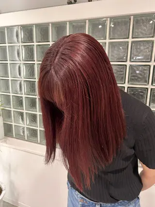 セミロング カラー 愛結 暖色カラー🎀🩰のヘアスタイル