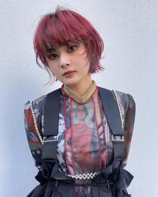 ショート カラー ボブ ブリーチ/miinaのヘアスタイル