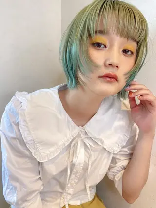 ミディアム カラー irwi/イルウィ所属・miku🎀門前仲町 ブリーチ・レイヤーのヘアスタイル