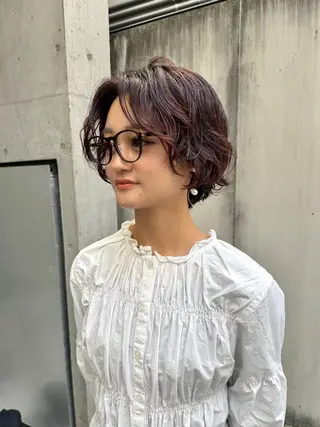 ショート パーマ ZENKO表参道店所属・デジタルパーマ 🌀ボブ　萩原　龍のヘアスタイル