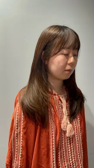 セミロング 韓国ヘア/髪質改善 /艶カラー/sahoのヘアスタイル