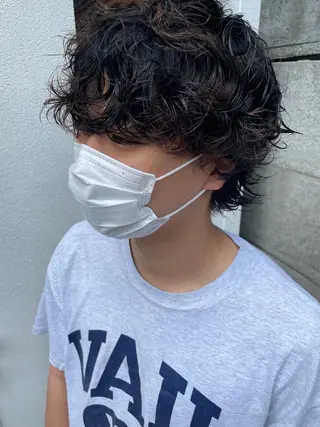 ショート パーマ ヘアアレンジ satsuki 暖色・ブラウンカラーのヘアスタイル