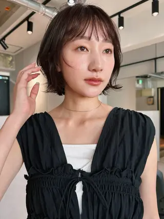 ショート カラー パーマ 🫧小顔×似合わせ× 透明感カラー🫧のヘアスタイル