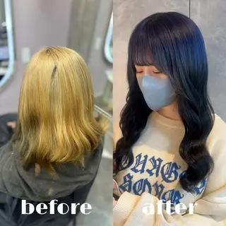 ロング ガルボヘアー心斎橋所属・プルエクステ/プルシ ールエクステ/地雷系のヘアスタイル