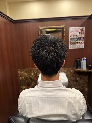 ショート パーマ メンズ HIRO GINZA barber shop 横浜店所属・ヒロ銀座　無料 フェード　細内のヘアスタイル