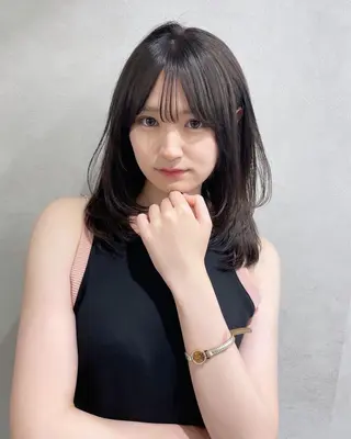 ミディアム カラー ヘアアレンジ 韓国ヘア/レイヤー Londエレンのヘアスタイル