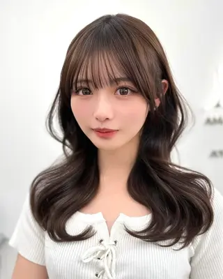 セミロング 前髪顔まわりカット 🌈中村海聖のヘアスタイル