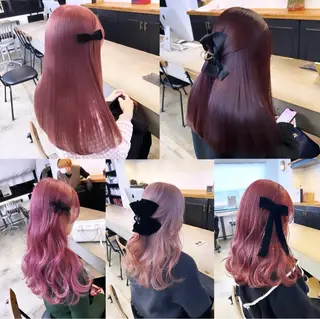 ロング カラー ヘアアレンジ 🎀暖色カラー🎀 ♡yurika♡のヘアスタイル