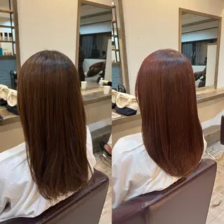 セミロング カラー 工藤 梨花のヘアスタイル