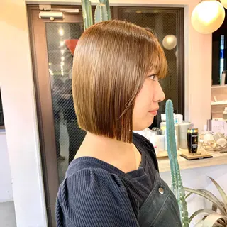 ミディアム 縮毛矯正/韓国ヘア /ブリーチ/柴山のヘアスタイル