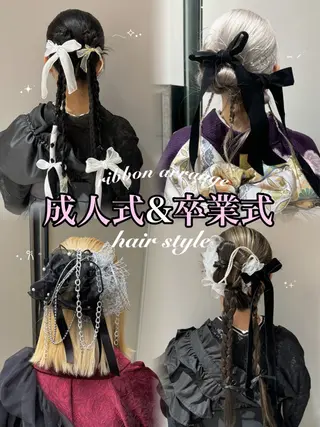 ロング ヘアアレンジ レイヤー/手書きネイ ルCOCORO 🎀のネイルデザイン