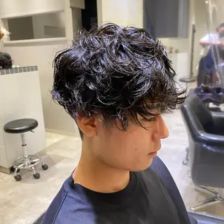 パーマ メンズ 上石神井メンズパーマ 飯田徹のヘアスタイル