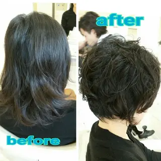 ショート パーマ 須賀 一美のヘアスタイル