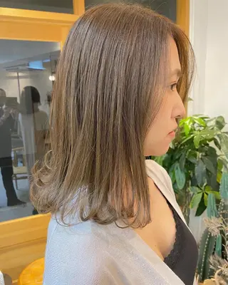 ミディアム カラー パーマ OVER→三軒茶屋 /縮毛矯正・髪質改善のヘアスタイル