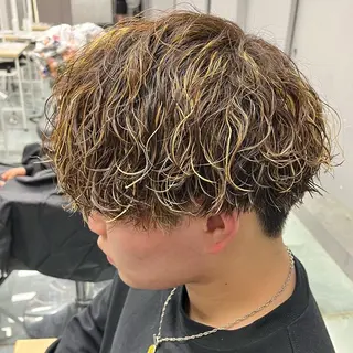 カラー パーマ メンズ メンズパーマ/ メッシュ📍ﾕﾘのヘアスタイル