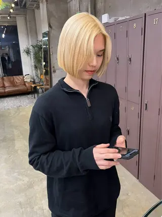 ショート カラー ナガノリノ /ボブ/ ベージュ/暖色のヘアスタイル