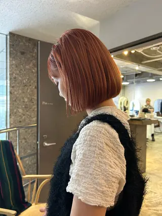 ショート カラー pia/リサコ ボブ/縮毛のヘアスタイル