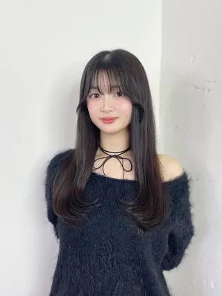 ロング MINAMO 韓国レイヤーのヘアスタイル