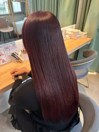 ロング カラー りあの🎀 /暖色カラー🍒のヘアスタイル