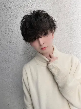 ミディアム パーマ メンズ メンズサロン【owl 心斎橋】難波/アメ村のヘアスタイル