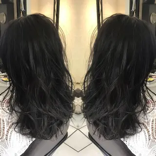 セミロング カラー シールエクステ⭐️ オオミタクヤのヘアスタイル