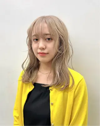 ミディアム カラー カットモデル/ ハイトーン/ゆうあのヘアスタイル