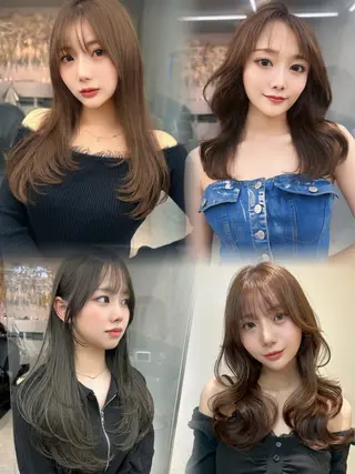 セミロング カラー 🎀大川 錬🎀 ブリーチなしWカラーのヘアスタイル