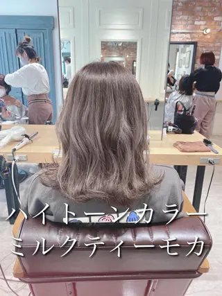 セミロング カラー 艶髪カラー 渡辺岳也のヘアスタイル