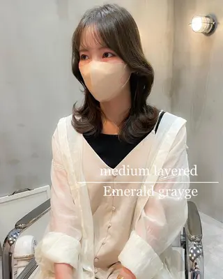 ミディアム LOMA🇰🇷 銀座クボタのヘアスタイル