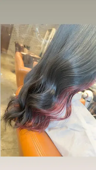 ロング カラー ハイライト/インナー /ブリーチ/レイヤーのヘアスタイル