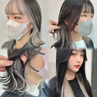 ミディアム カラー インナーカラー/レイ ヤーカット♡/マキシのヘアスタイル