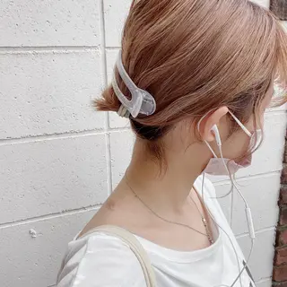 ショート ヘアアレンジ なつき/艶ピンク/ girly hairのヘアスタイル