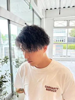 ショート パーマ メンズ 金森 斗夢のヘアスタイル
